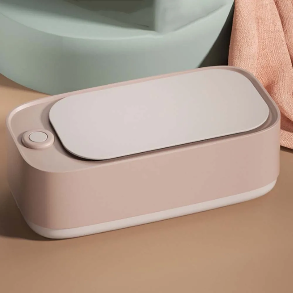 Macchina per la pulizia degli occhiali ad alta frequenza Pulitore per protesi elettrico ricaricabile con un pulsante 360 °   Purificazione visibile