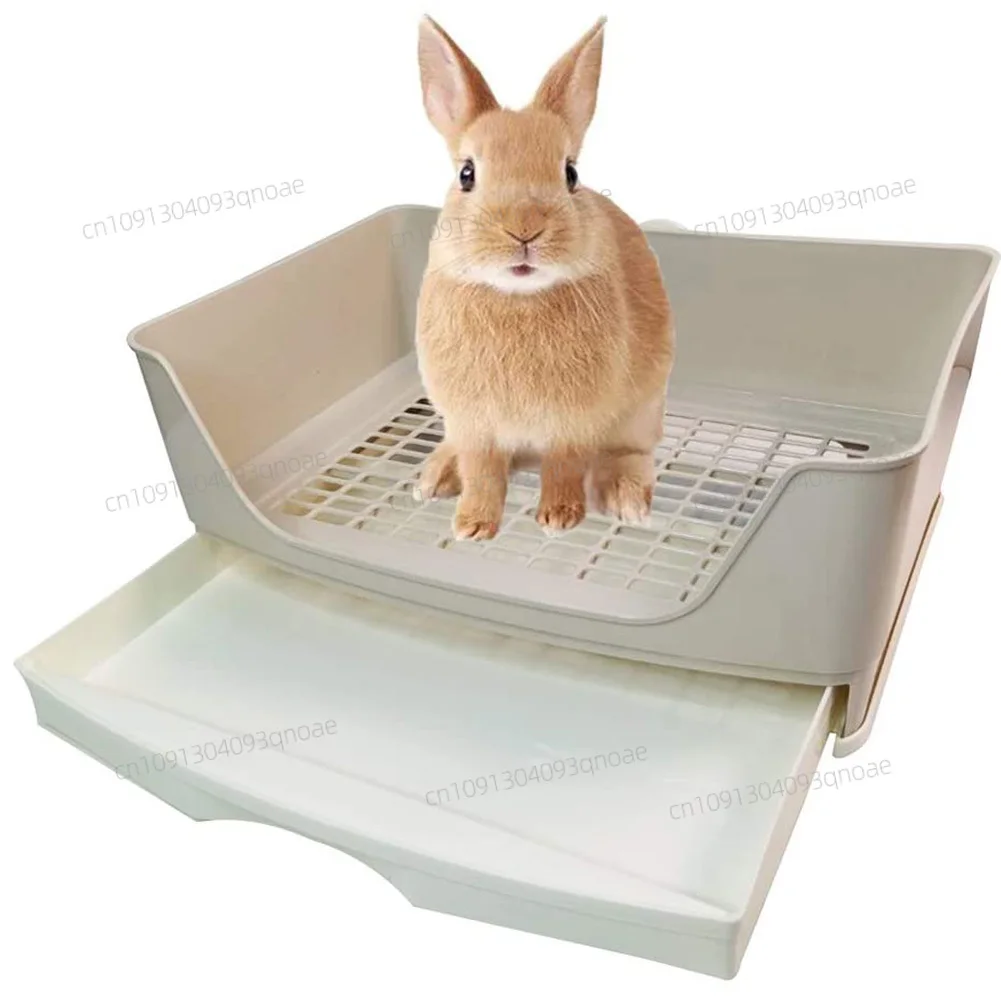 

Large Rabbit Toilet Box Trainer Potty Corner Tray with Drawer Pet Pan For Adult Hamster Guinea Pig Ferret Galesaur Bunny
