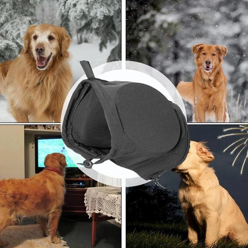 Dog Hood Earmuffs Calming Ear Cover Adjustable Noise Canceling Pets Ear For Grooming Anxiety Relief Pets Calm Band