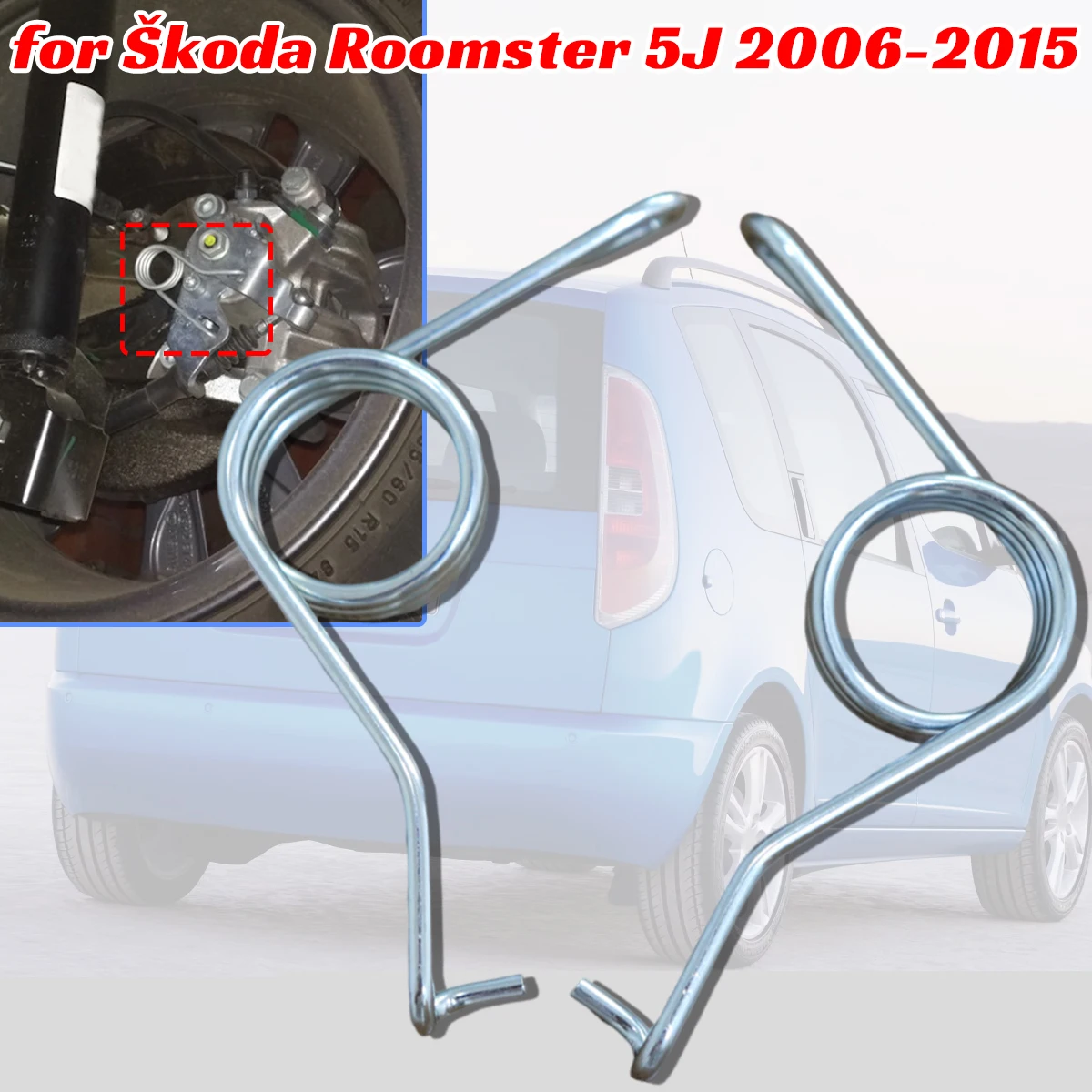 

Pair for Škoda Roomster 5J 2006-2015 Handbrake Rear Parking Brake Lever Caliper Return Springs Stainless Steel Accessory Control
