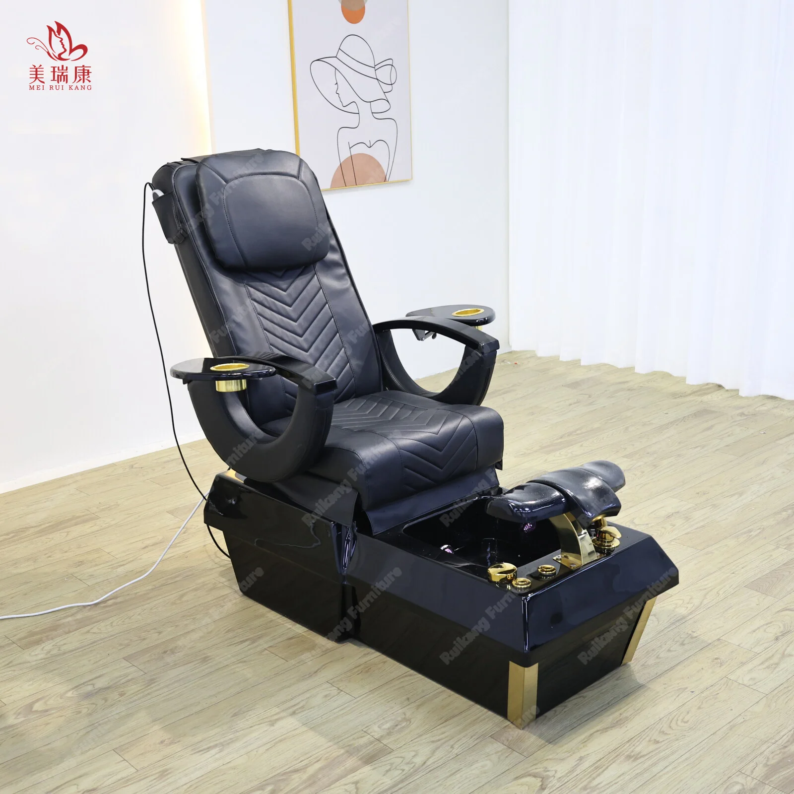 Trono de salón de uñas moderno de lujo, sillas profesionales de pedicura y manicura con respaldo alto para Spa y masaje