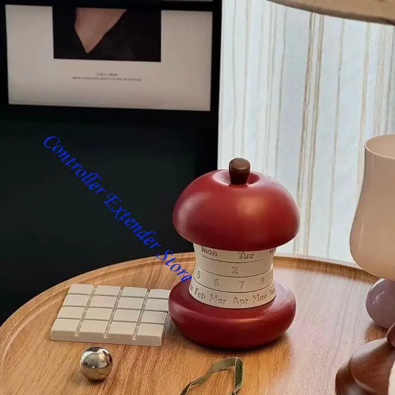 

N84B Apple Rotating Calendar Desktop Decor Timeless Calendar Office Home Gift