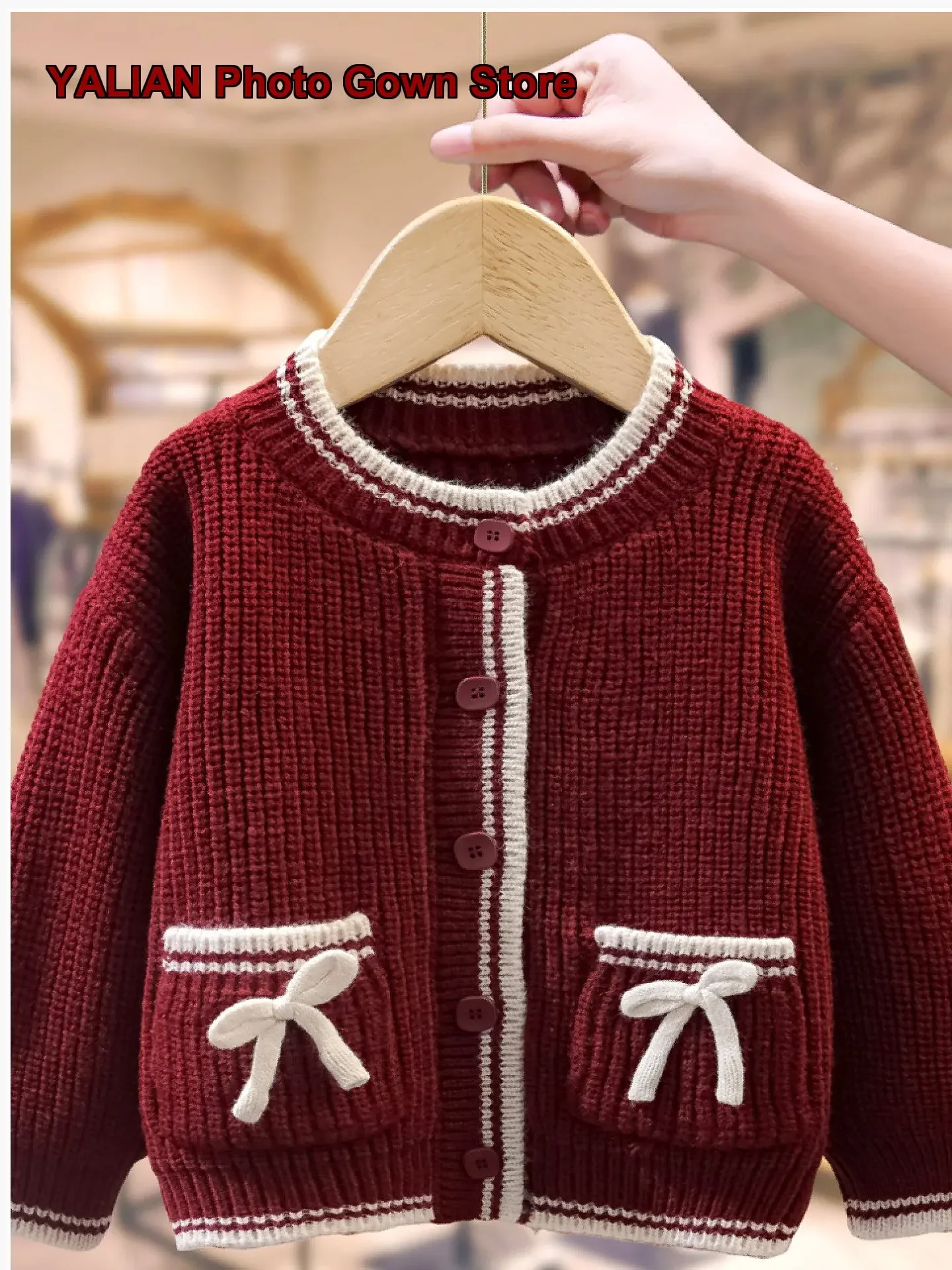 Girls Sweater Kids Spring Autumn Sweet Knit Cardigan Cartoon Print Animal Pattern