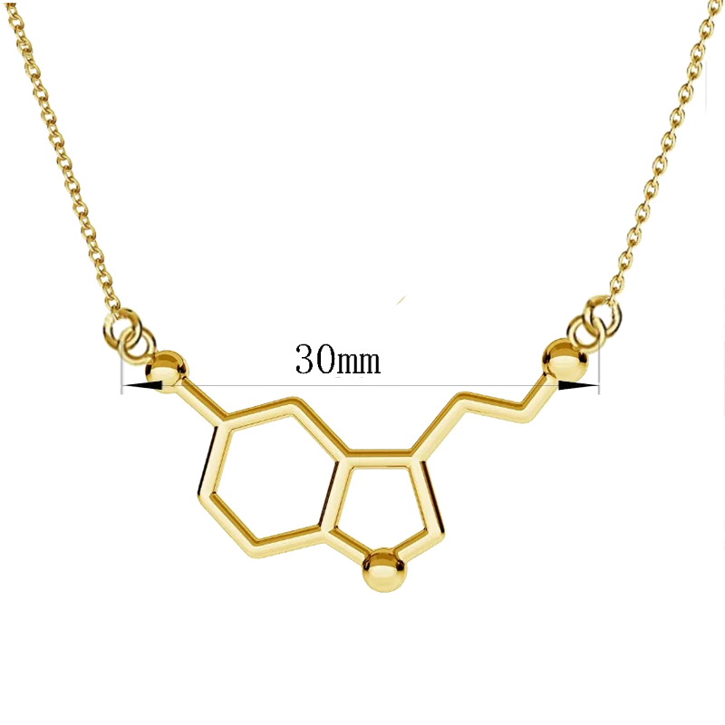 Serotonin Molecule Necklace For Women Jewelry Teacher Professor Chemistry Grad, And Science Lovers Gift