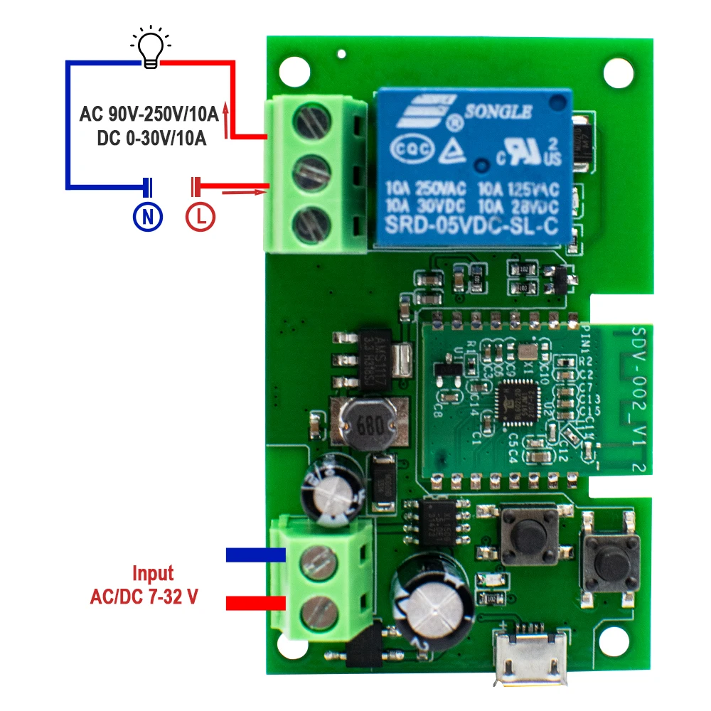 Alexa Smart Switch Smart Home 1CH 10A Wireless Wifi Relay Module Remote Control Light Switch Alexa Google Home Ewelink APP
