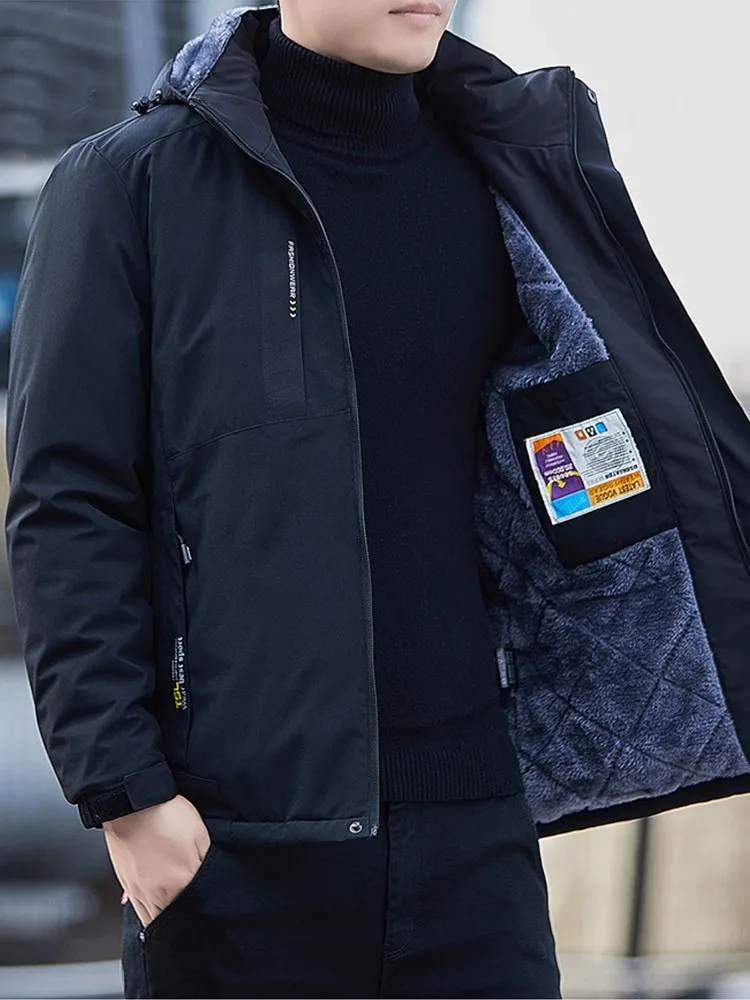 

Мужская утепленная хлопковая куртка Jinjiang на флисовой подкладке, осенне-зимняя, новая модель, молодежная, на молнии, повседневная, ветрозащитная