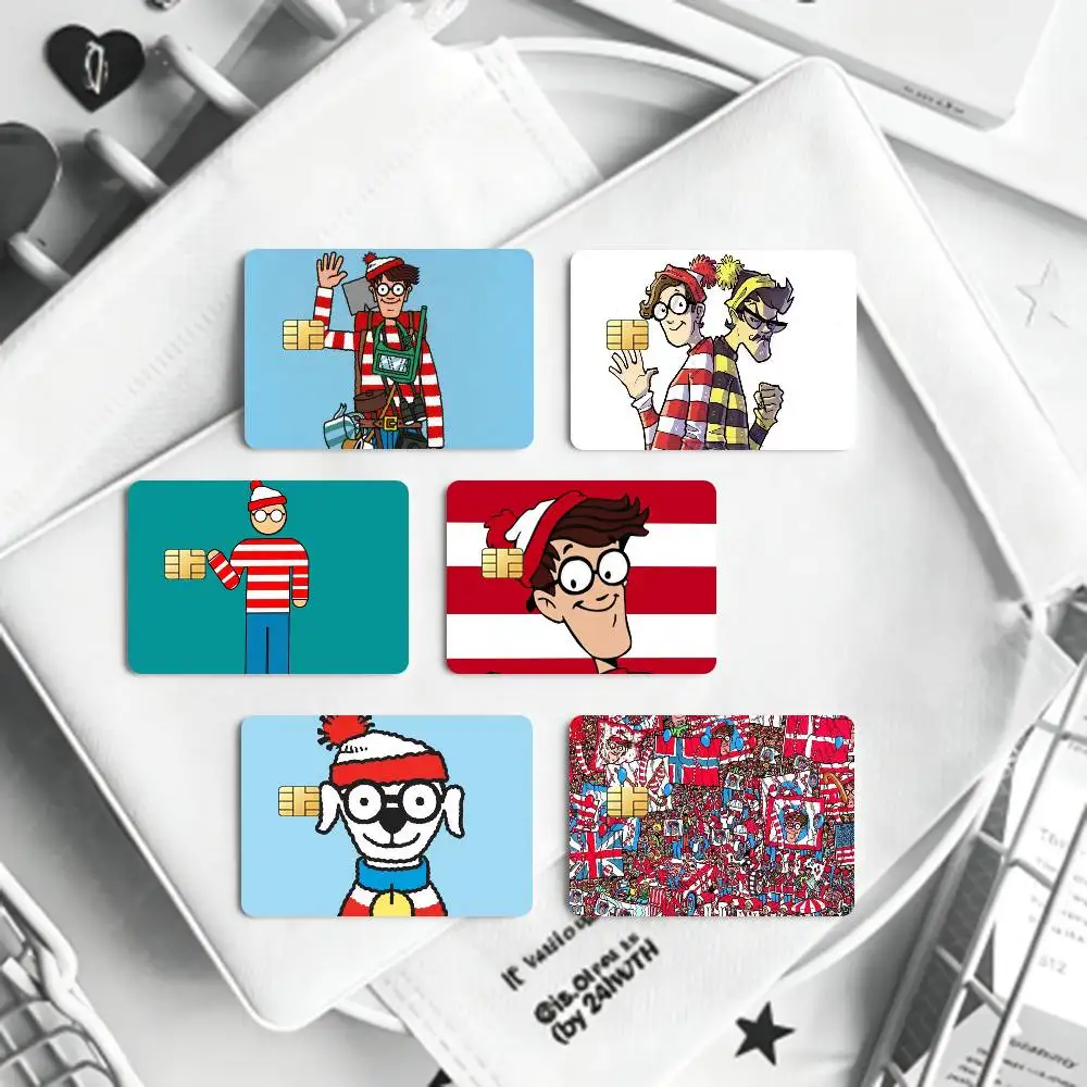 Game Wheres W-allyS W-aldo  Bank Credit Cards Bus Pass Stickers Cool Decoration Waterproof 4PCS Card