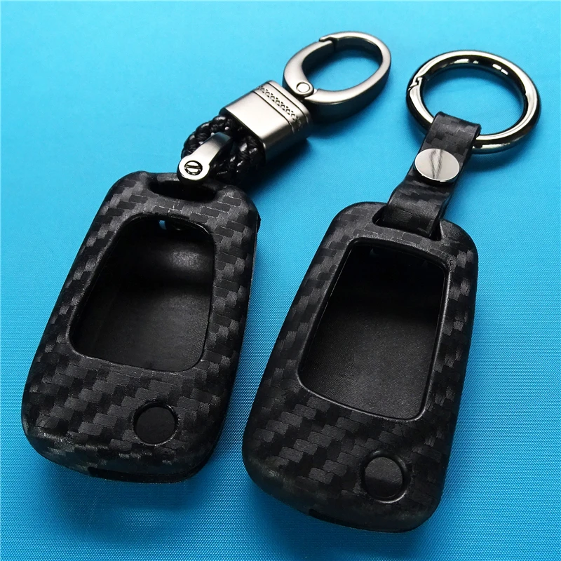 

Carbon Fiber Silicone 3 Buttons Key Case Cover for Kia K2 K5 for For Kia K2 K5