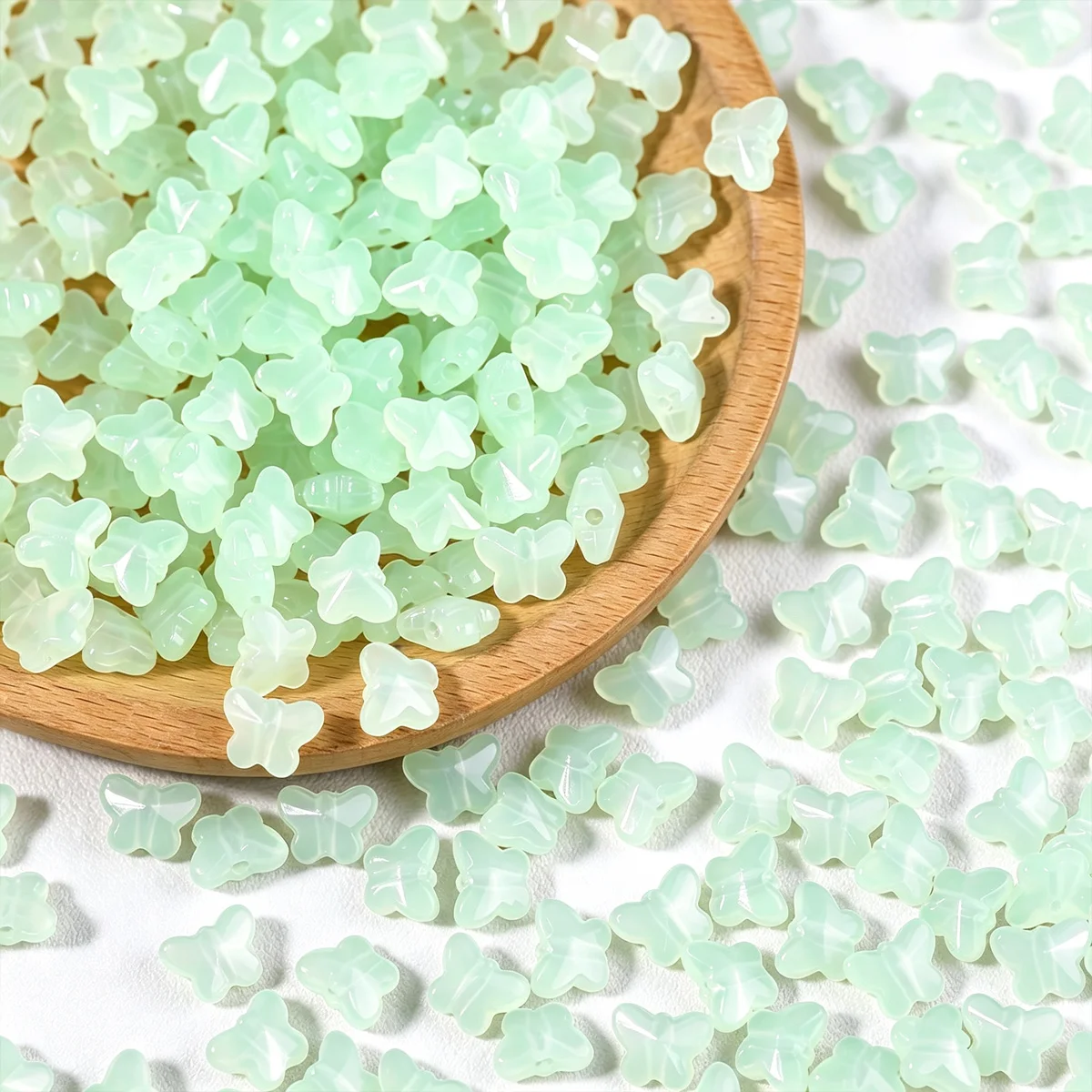 8x10mm 100-300Pcs Green Jelly Colors Little Butterfly Acrylic Loose Beads for Jewelry Making DIY Bracelets Necklace Accessories