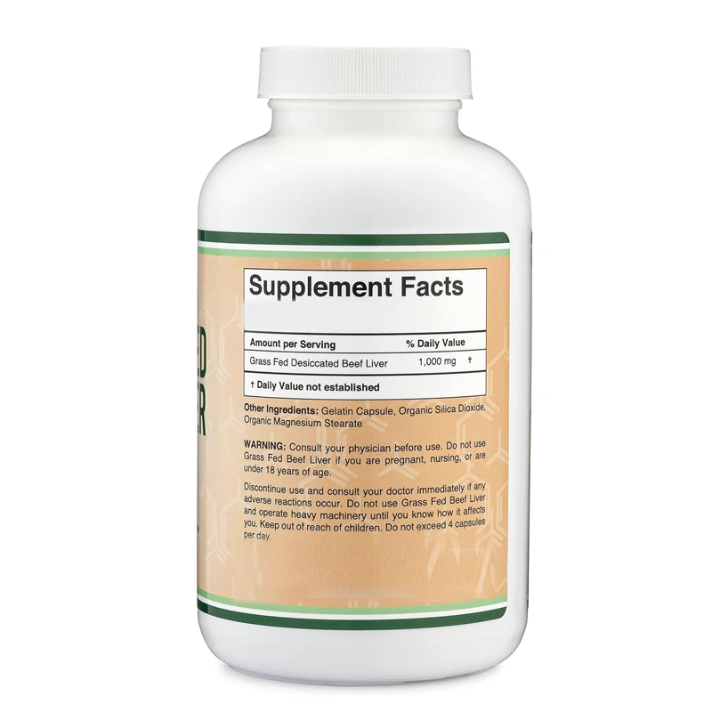 Beef Liver Capsules Contain 1000 Milligrams Of Grass Fed Beef Liver Supplements, Used For Digestive, Immune, And Energy