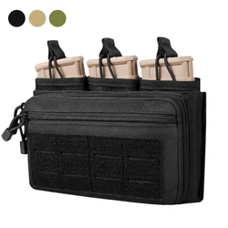 Bolsa táctica, bolsa Triple para revistas, bolsa Mag de 5,56mm y 7,62mm, bolsas Molle, soporte para cartuchos, bolsa Mag con tapa abierta Triple Airsoft