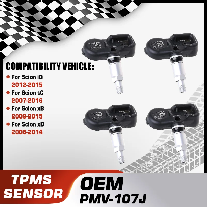 

PMV-107J 1/4PCS Car Tire Pressure Sensor For Scion iQ 2012-2015 Scion tC 2007-2016 Scion xB 2008-2015 Scion xD 2008-2014 315 MHz