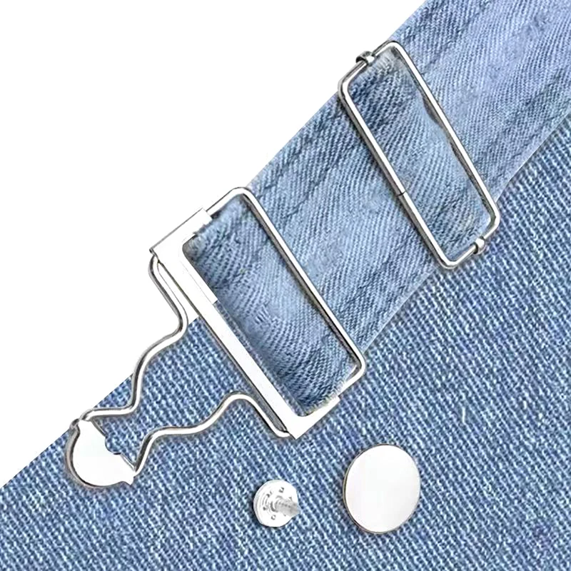 Dungaree Fasteners Clip Brace Buckles With Jeans Buttons Set For Denims Jackets Home DIY Apparel Sewing Supplies