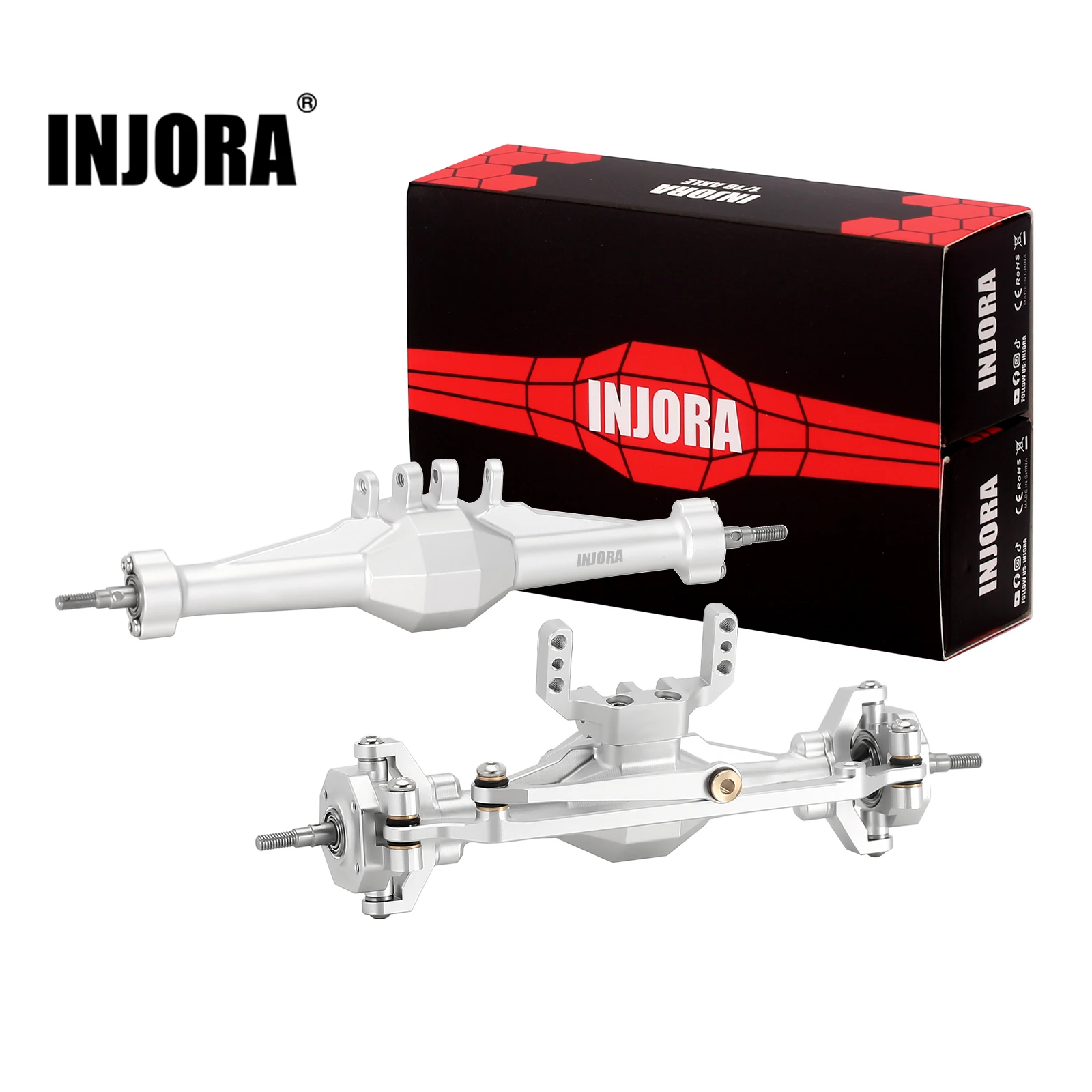 INJORA +4mm Diamond Axles with Lay Down Servo Mount & Links for 1/18 RC Crawler TRX4M