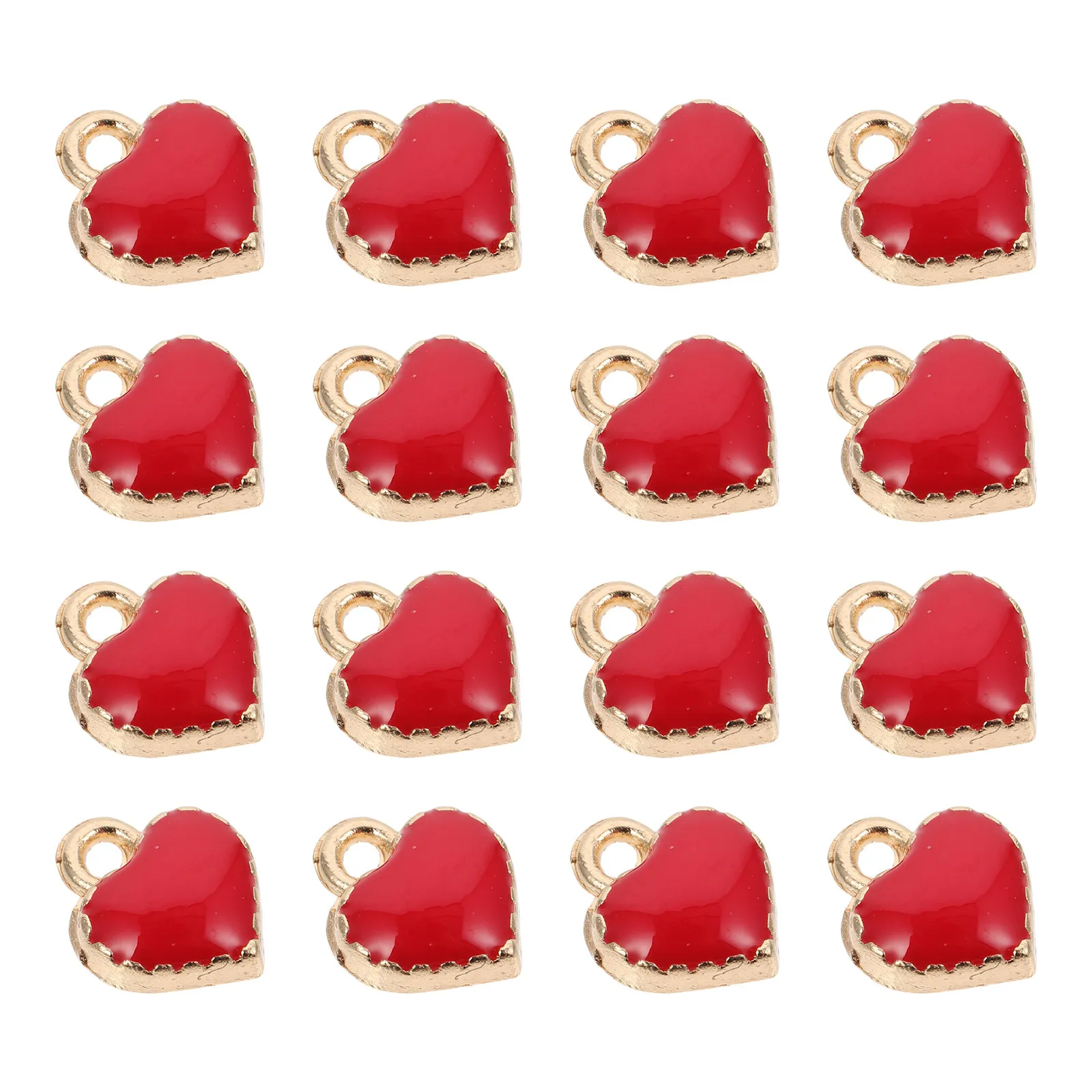 

50Pcs Heart Pendant Alloy Charms Smooth Surface Semi-Finished Heart Shape Charms for DIY Jewelry Making Supplies