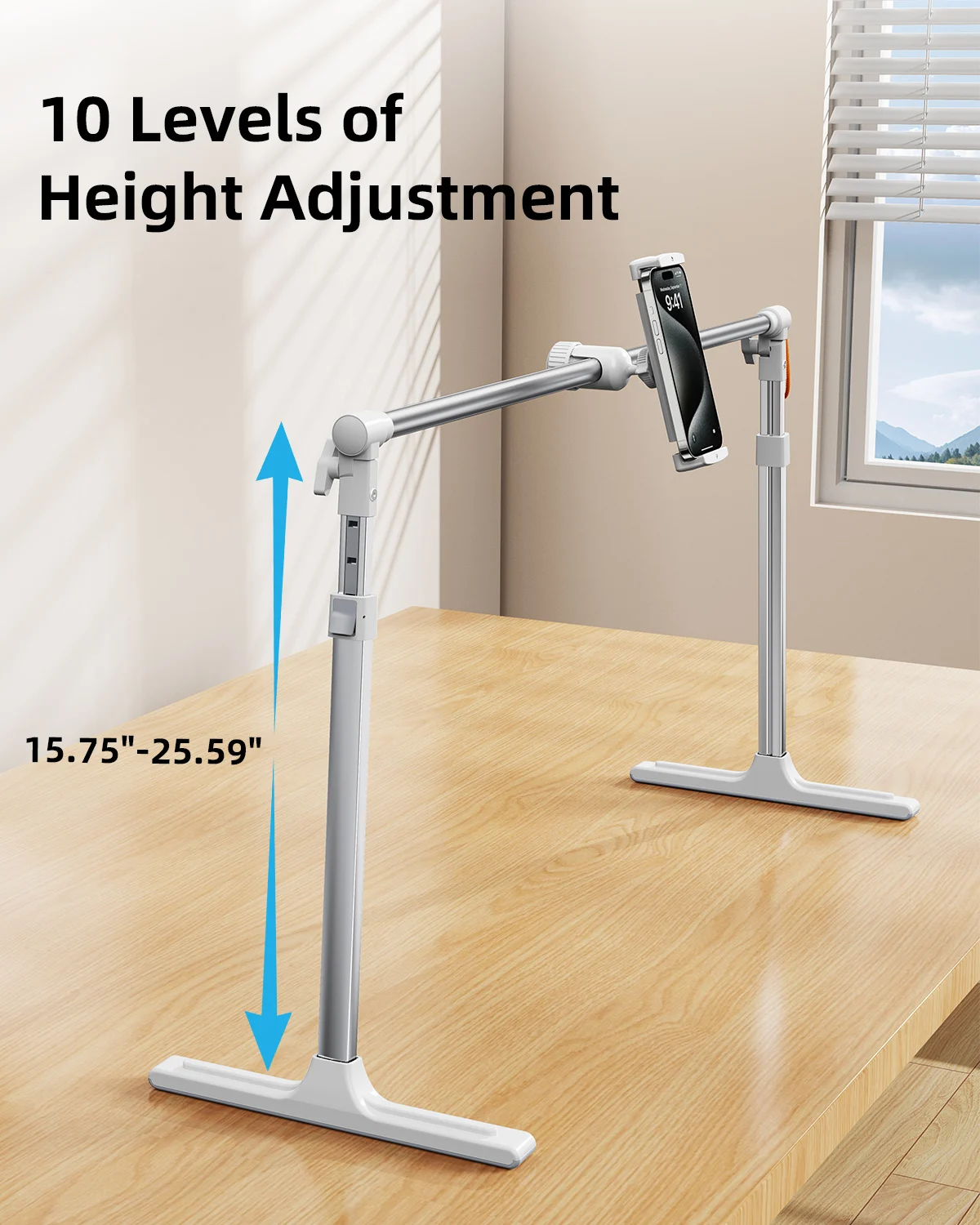 Eary Phone Tablet Stand Holder for Bed Sofa Width Height Multi-Angle Adjustable Lazy Bracket Compatible for iPad 4.7-12.9 Device