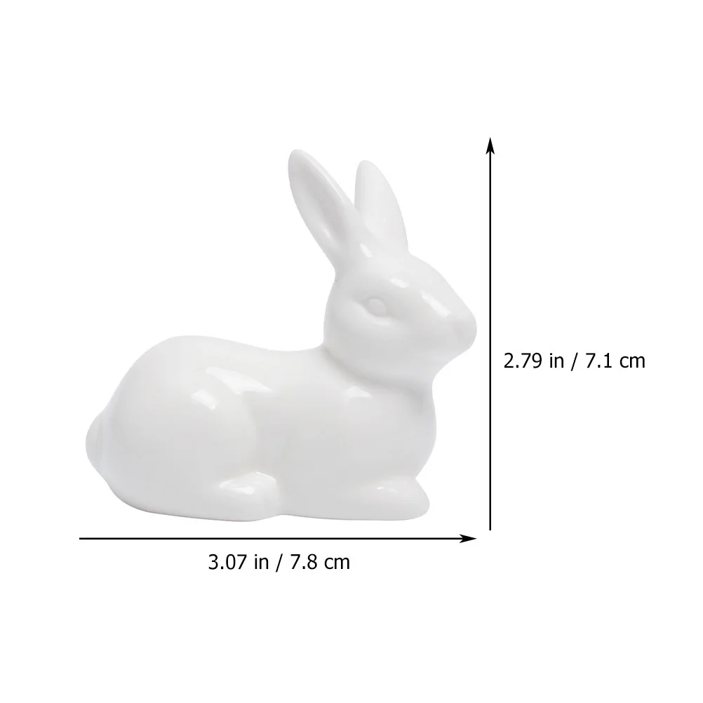 

2Pcs Mini Ceramic Rabbit Ornamental Decor Desktop Bunny Adornments Decoration Easter Bunny Decor Rabbit Decoration