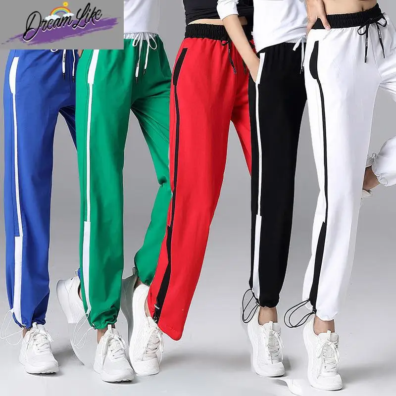 

Square Dance Pants Large Size Fitn Clothes Cotton Slimming Step Dance Performance Costume Cotton Blend Ladies' Ethnic Wear