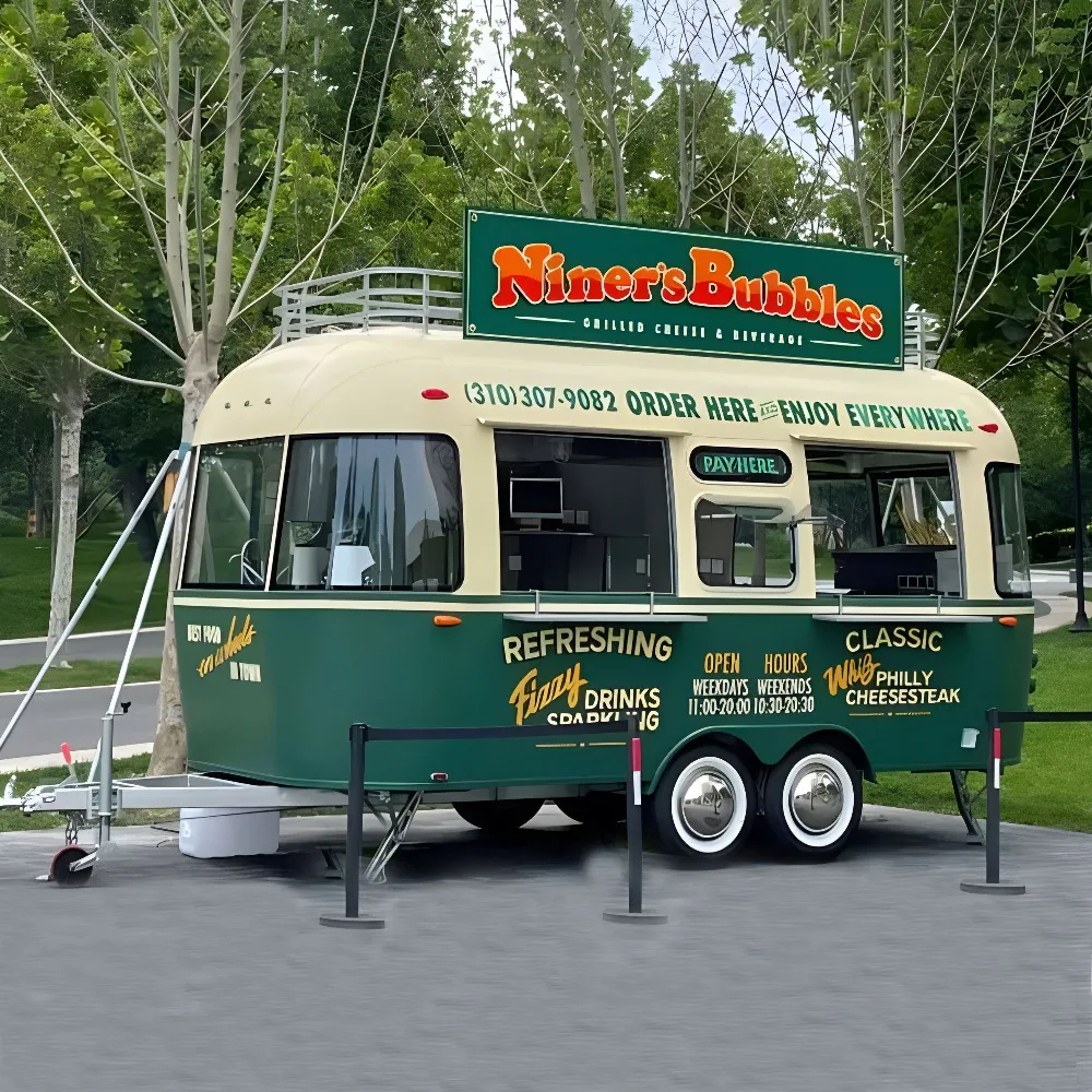 #Custom Commercial Food Cart Mobile Ice Cream Coffee Snack Kiosk Multifunctional Display Vending Cart For Restaurant Night Marke