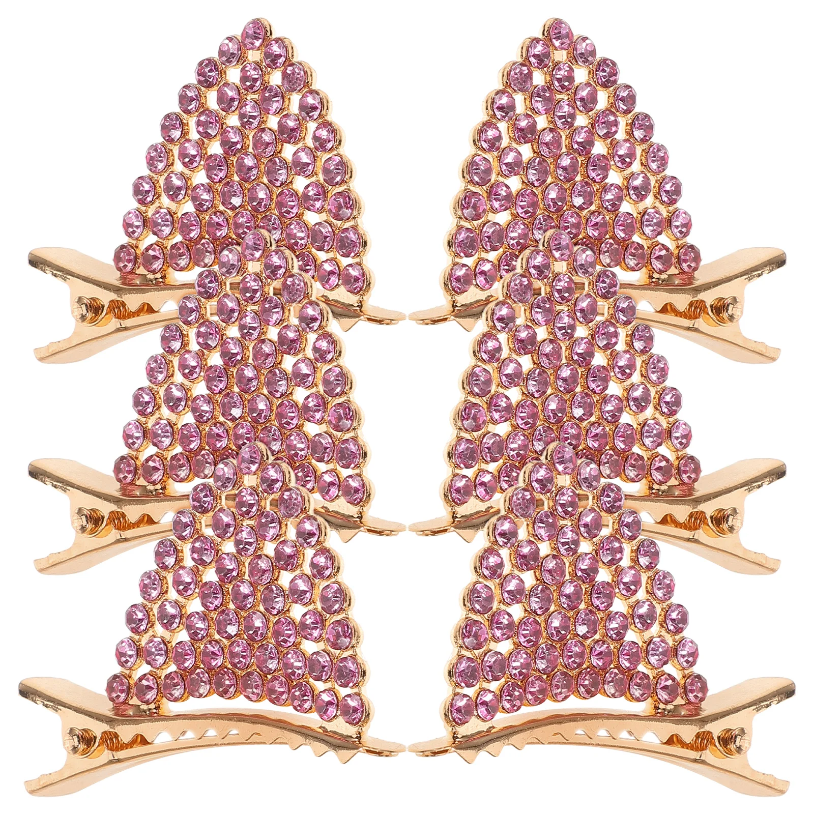 

6pcs Cat Ears Hairpin Rhinestone Decorative Bobby Pins Durable Hairstyling Accessories For Wedding Party Gifts Hair Clip