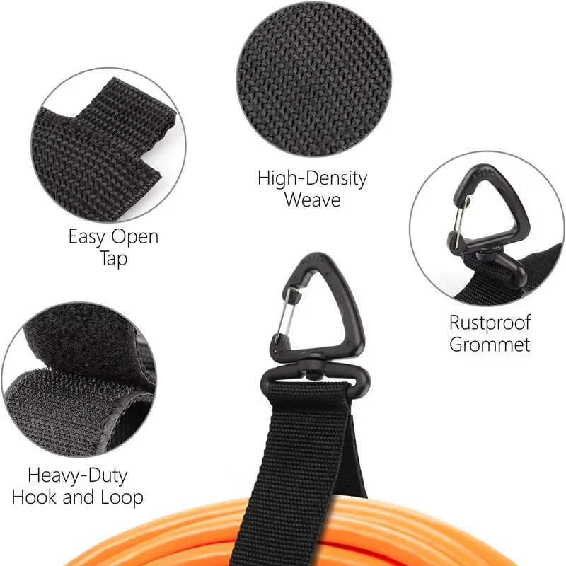 Cord Organizer Holder with Rotate Buckle Wire Manager Power Cord Management Nylon Heavy Cord Storage Straps for Cables Hoses