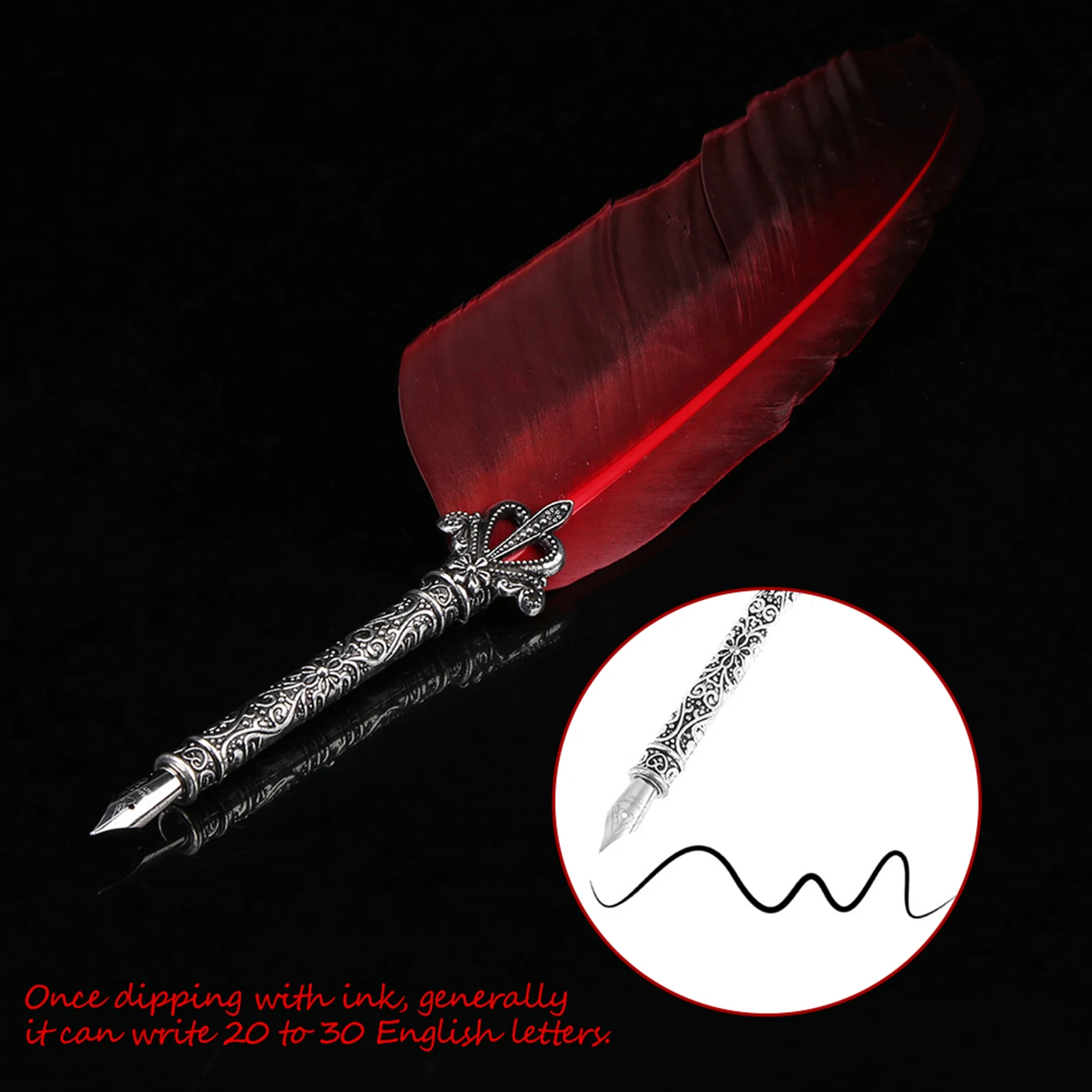 Engelse kalligrafie Dip Quill Pen Schrijven Inktset Briefpapier Geschenkdoos met 5 penpunten pennenset ganzenveer kroontjespen