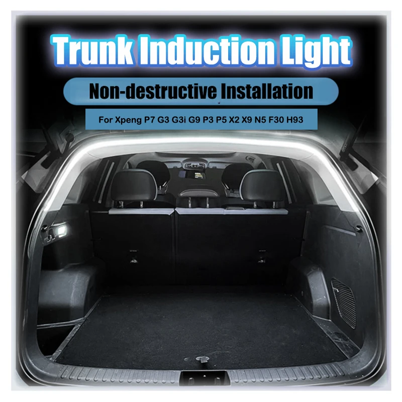 

For Xpeng P7 G3 G3i G9 P3 P5 X2 X9 Trunk Ambient Light Strip Warm LED Hidden Install Non-Destructive Decorative Interior Light