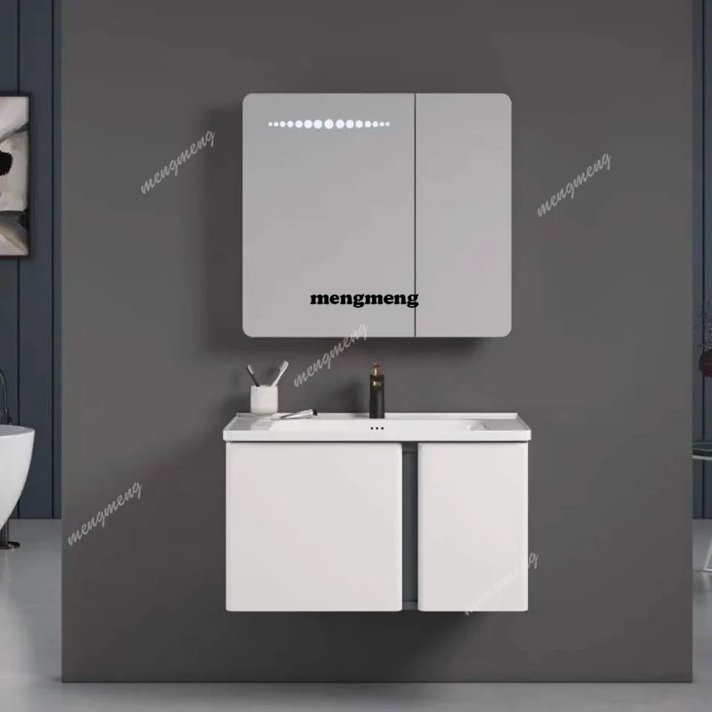 

Bathroom Cabinet Rounded Corner Waterproof Moisture-proof Washbasin Washbasin Stainless Steel Bathroom Cabinet