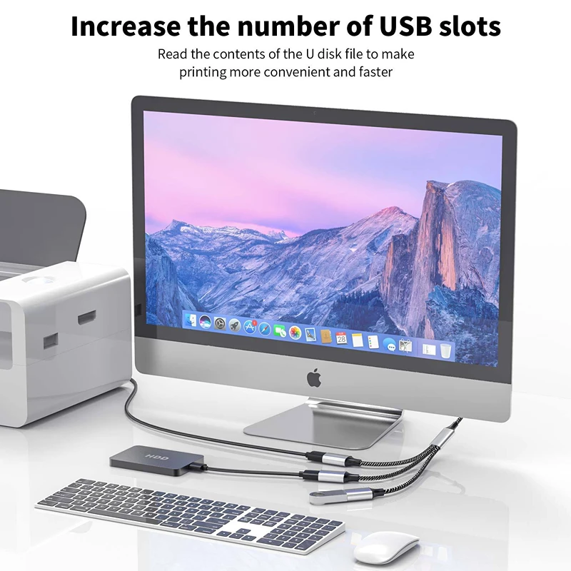 4 Ports Multiple USB Splitter Hub OTG USB Expander Docking Dock Fast Charging Power Adapter Extension Cable For Laptop Desktop