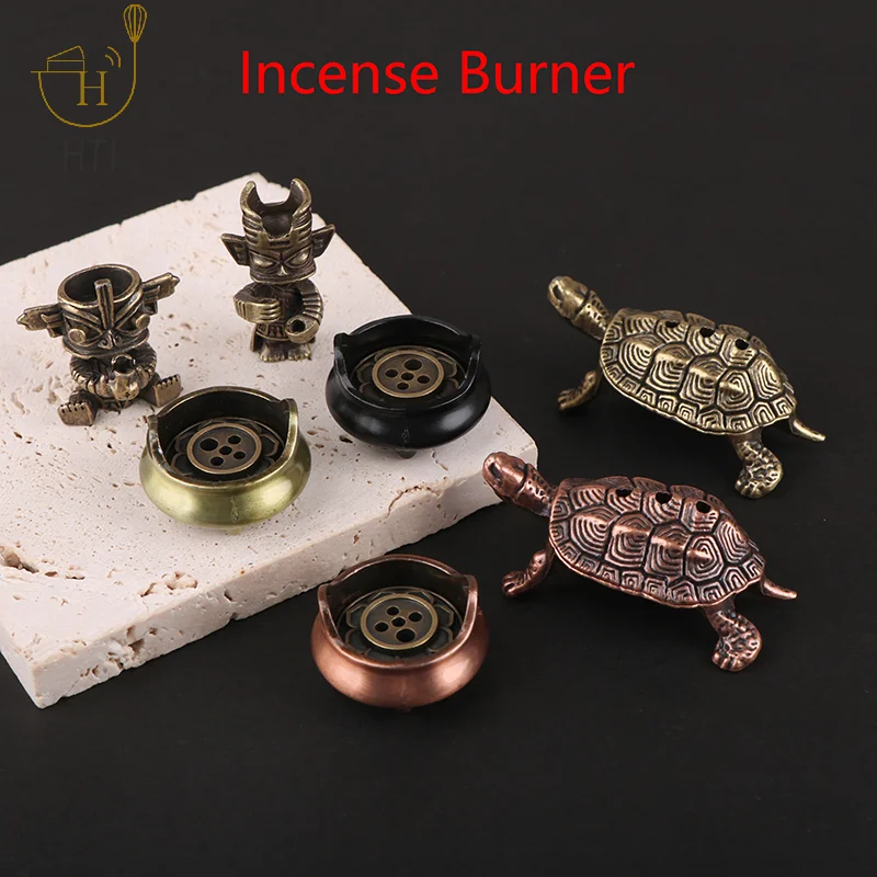 Portable Incense Burner Mini Metal Turtle Shape Incense Stick Animal Burner Stand Incense Holder Teahouse Accessory Home Decor