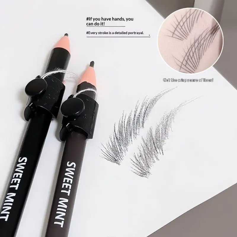 1 Pack Double-ended Eyebrow Pencil Waterproof All Day Hold Wooden Eyebrow Pen for Student Office Workers Daily Beauty Routine