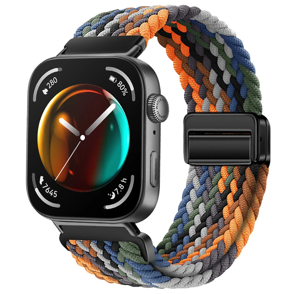 สายรัดผ้าไนลอนทอเหมาะสำหรับนาฬิกา Huawei FIT3สายรัดข้อมือแบบสปอร์ตมีห่วงยืดหยุ่นแม่เหล็กระบายอากาศได้ดี
