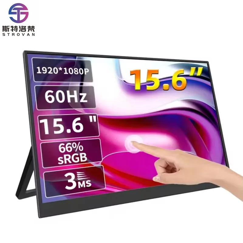 

15.6 Inch IPS 1080P FHD Touch Screen Portable with Type-C/HD/HDR, 60Hz Refresh Rate for Phone/Laptop/Gaming
