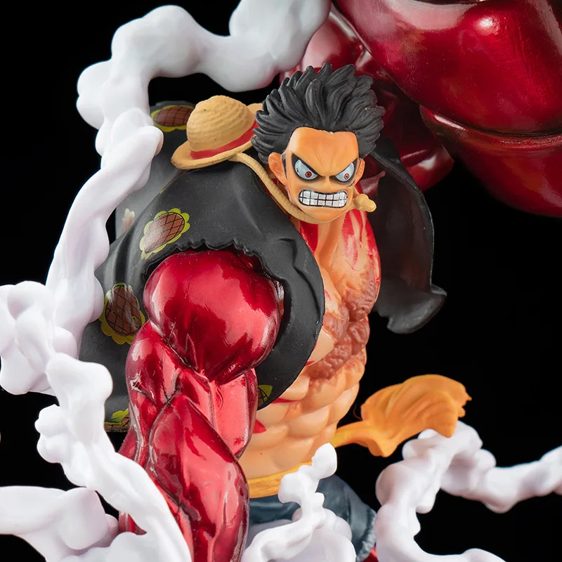 Bandai One Piece Fatto a mano e la strada dei quattro file del paese che vola grande scimmia re pistola grande pugno Luffy modello GK fatto a mano