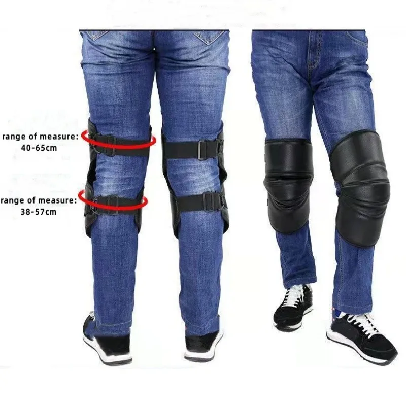 Waterproof Motorbike Riding Knee Pads PU Leather Motorcycle Warm Kneepad Windproof Winter Outdoor Knee Protective Guard