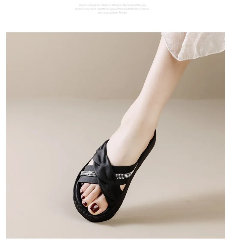 2026 Sommer Neue Mode Damenschuhe Pantoffeln Bequeme Plateau-Schuhe Hohe Absätze Freizeit Blumen Outdoor Strand Pantoffeln für Frauen – Detail 9