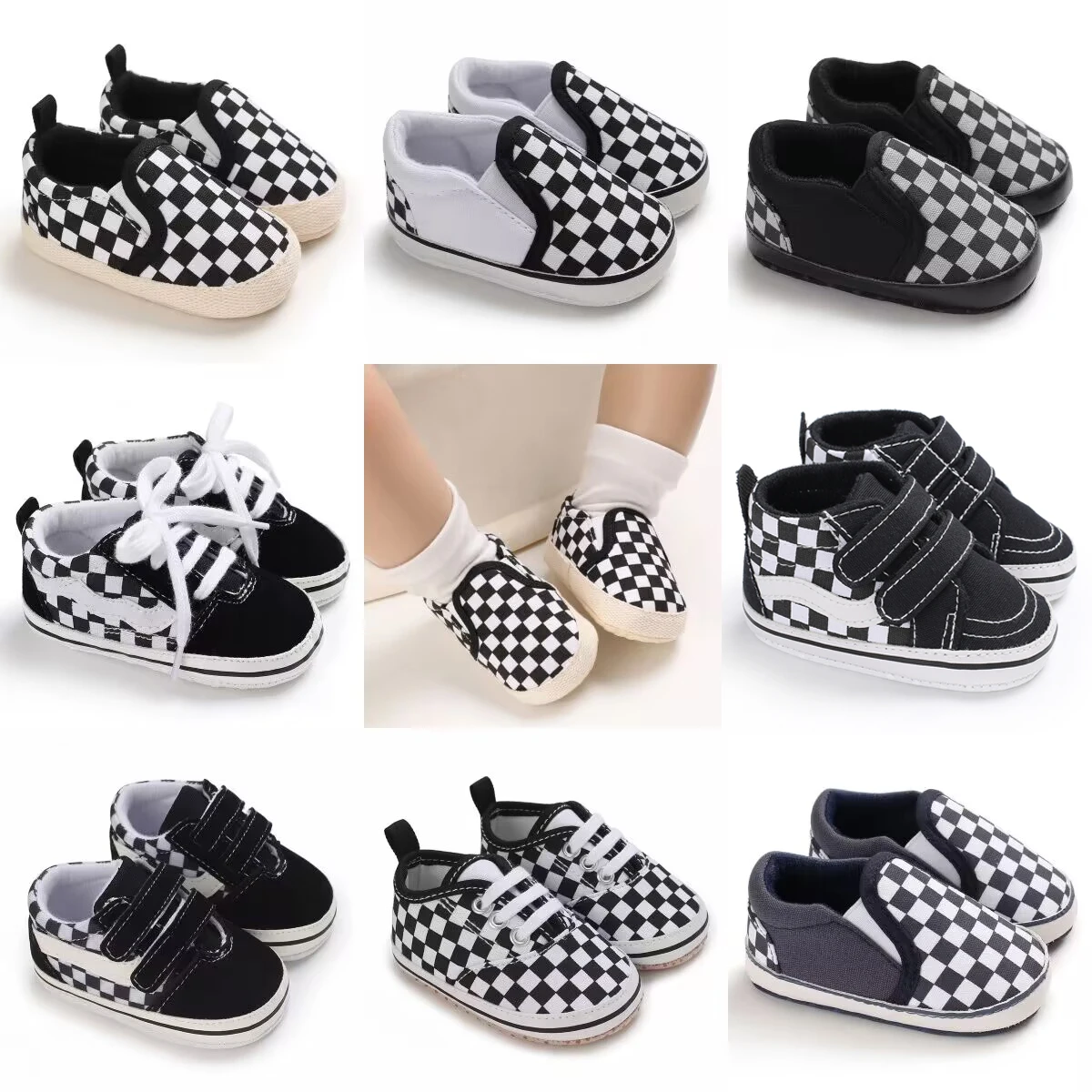 Scarpe sportive classiche in tela per bambini scarpe da passeggio per interni ed esterni comode e leggere di primo passo adatte per 0-18 mesi