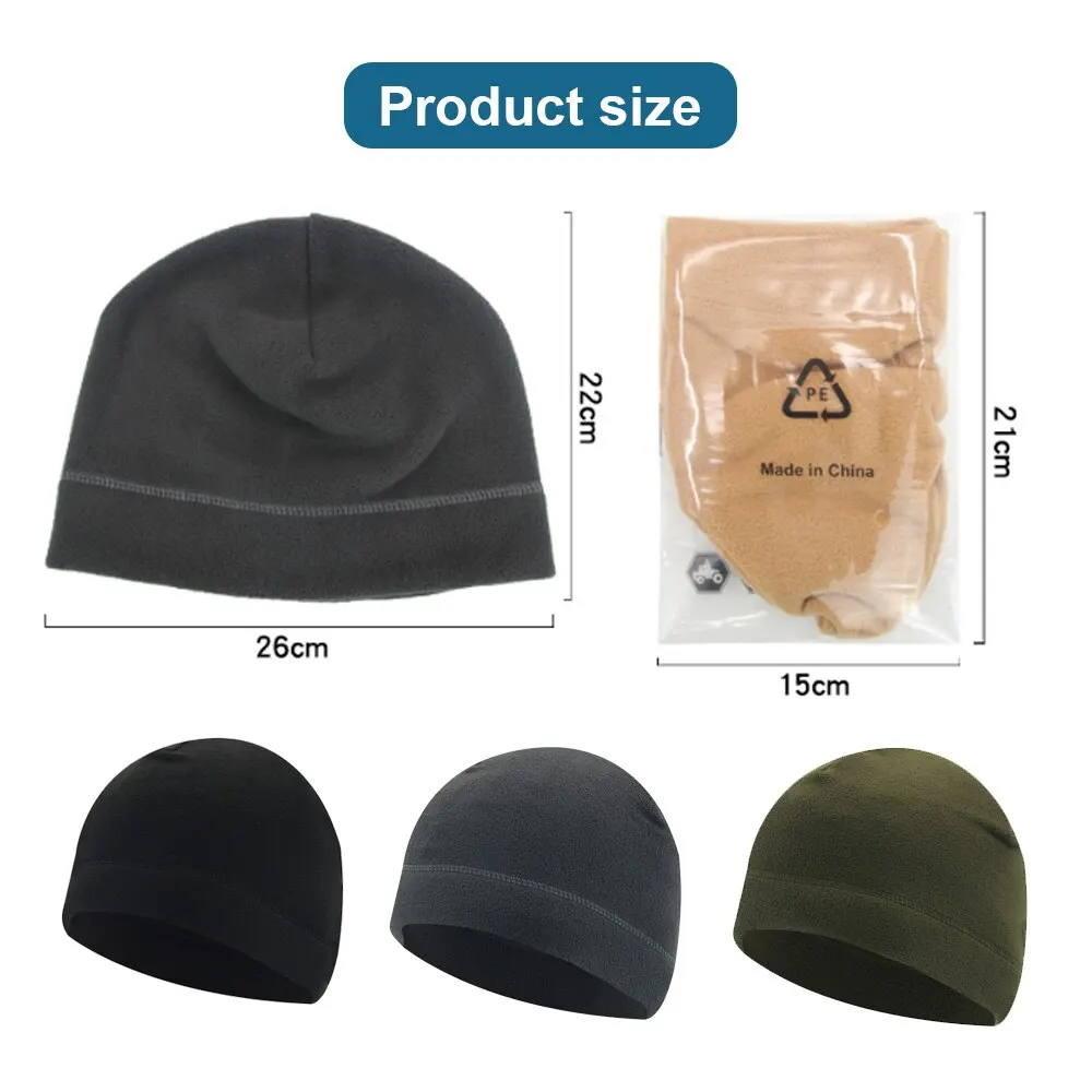 Cold Proof and Warm Outdoor Sports Headcover Fleece Ski Cap Riding Cap Running Hats Cycling Skull Caps for Men and Women