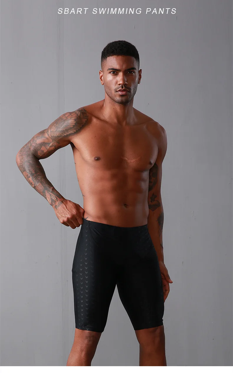 High Quality Man Swimpants Professional Quick Dry Swim Pants Pro Knee Swimwear Men\'s Swimming Wear Trunks Shorts Pant Teenages