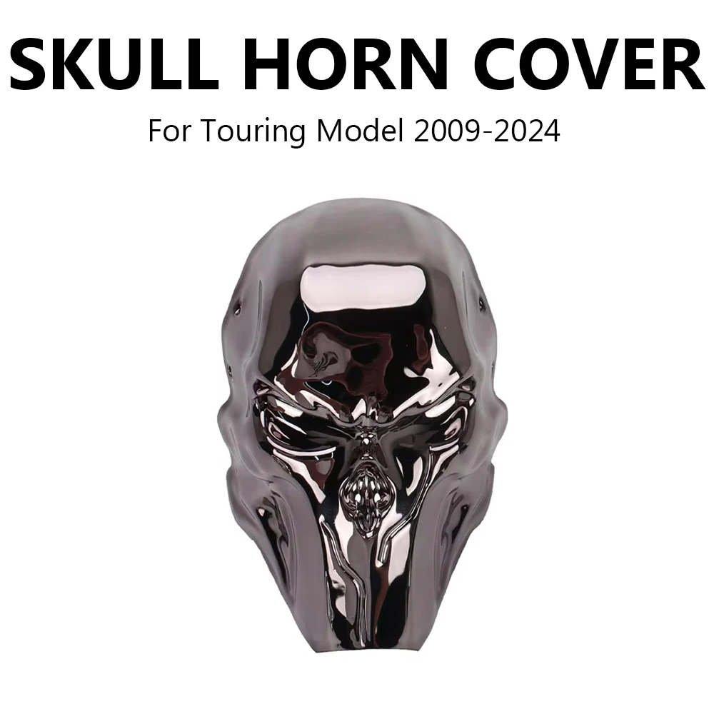 For Touring Model 2009-2024 New Motorcycle Accessoires Skull Horn Cover Guard Aluminium Bright Black Tungsten Steel Chrome Kits