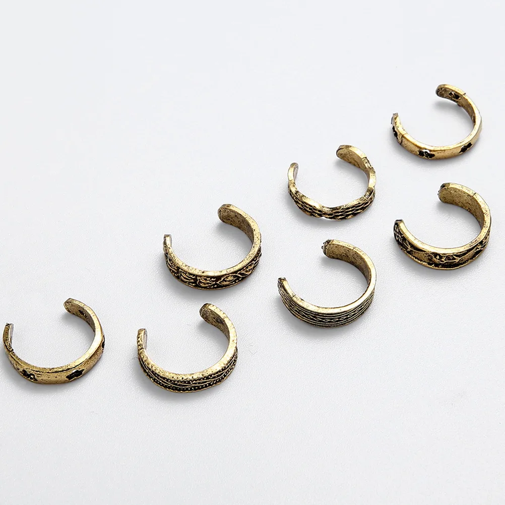 14 Uds. Anillo de dedos huecos de aleación para decoración de pies, anillo de dedo del pie tallado ligero de Metal para mujeres y hombres, decoración de regalo duradera