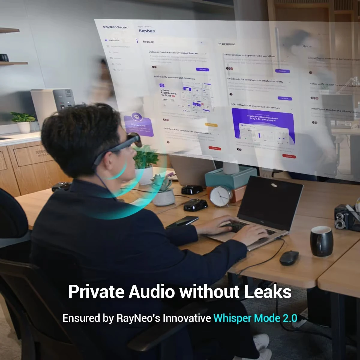 RayNeo Air 2 XR-Brille 201 Zoll Micro OLED 120 Hz 3D HD AR Smart Glasses Private Cinema VS XREAL Air 2 Wireless Portable