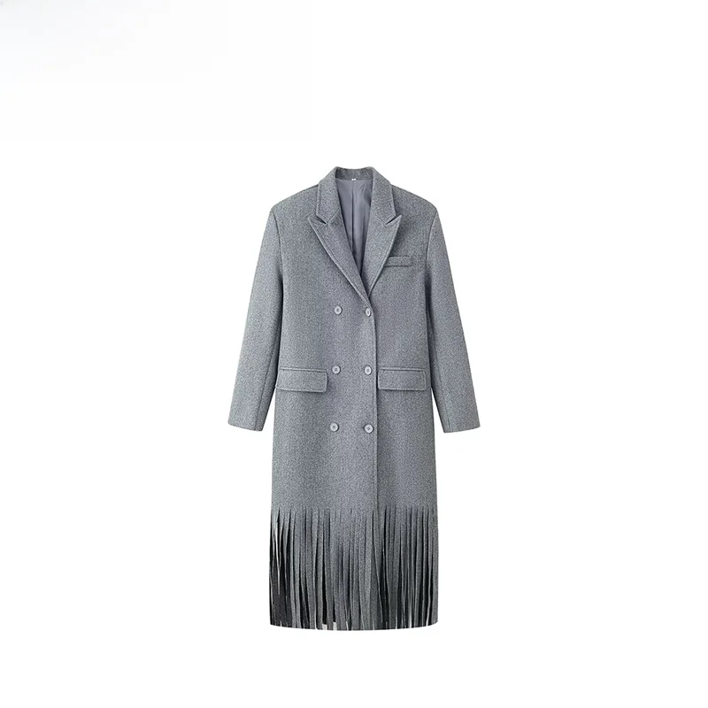 

Водяное длинное шерстяное пальто для женщин Ele Simple Street Sle из полиэфирного волокна, осеннее новое поступление, женская верхняя одежда