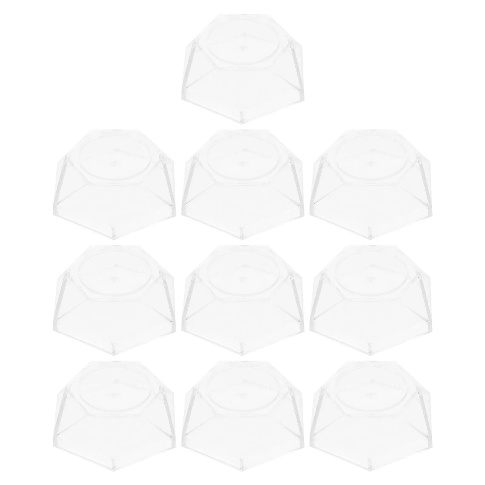 10Pcs Hexagon Acrylic Display Stand for Mineral Specimens Crystal Stone Holder Clear Sphere Stand Rock Collection Exhibition