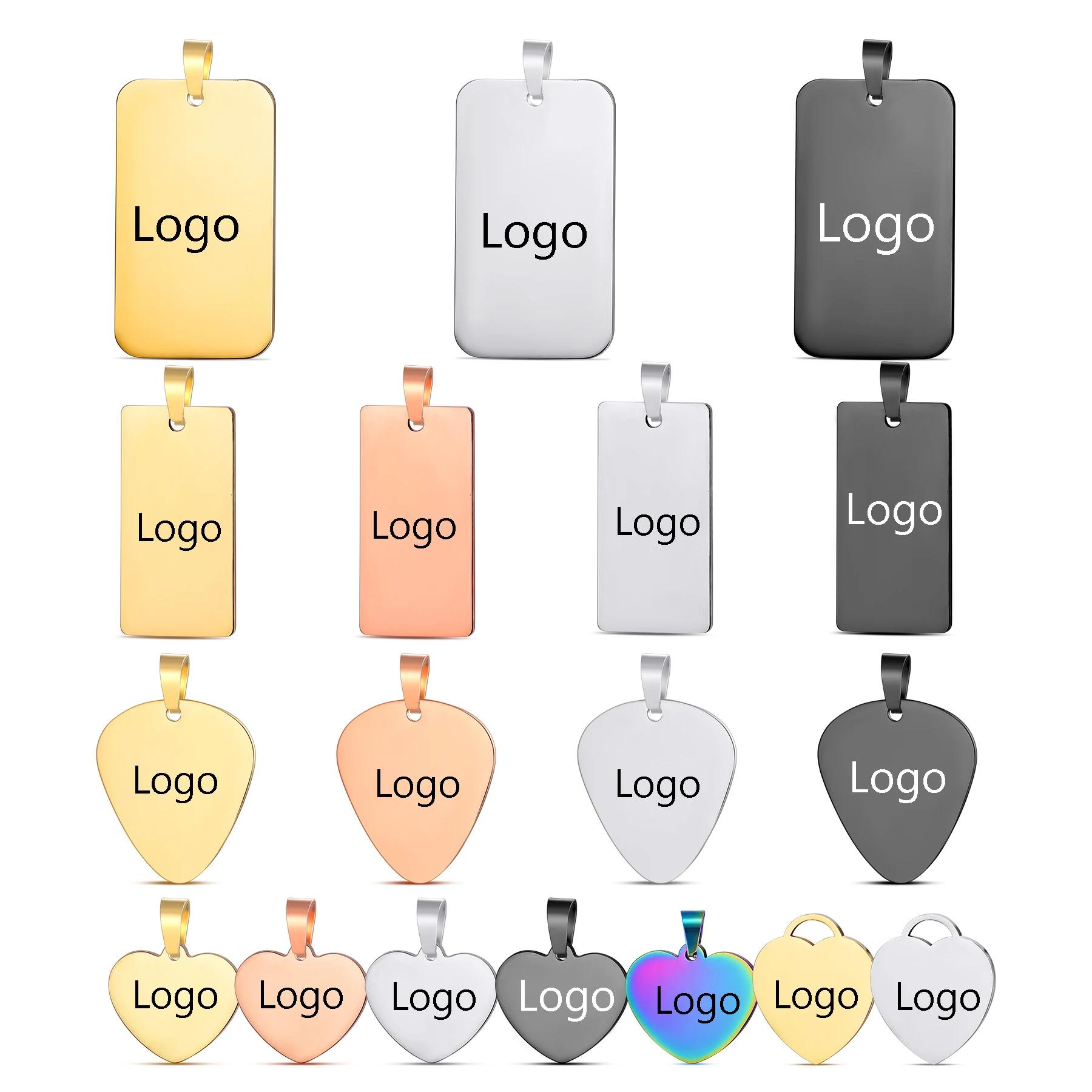 

5pcs Laser Engraved Heart Charm Custom Logo Design Text Engravable Heart Tags Stainless Steel Heart Charm ﻿