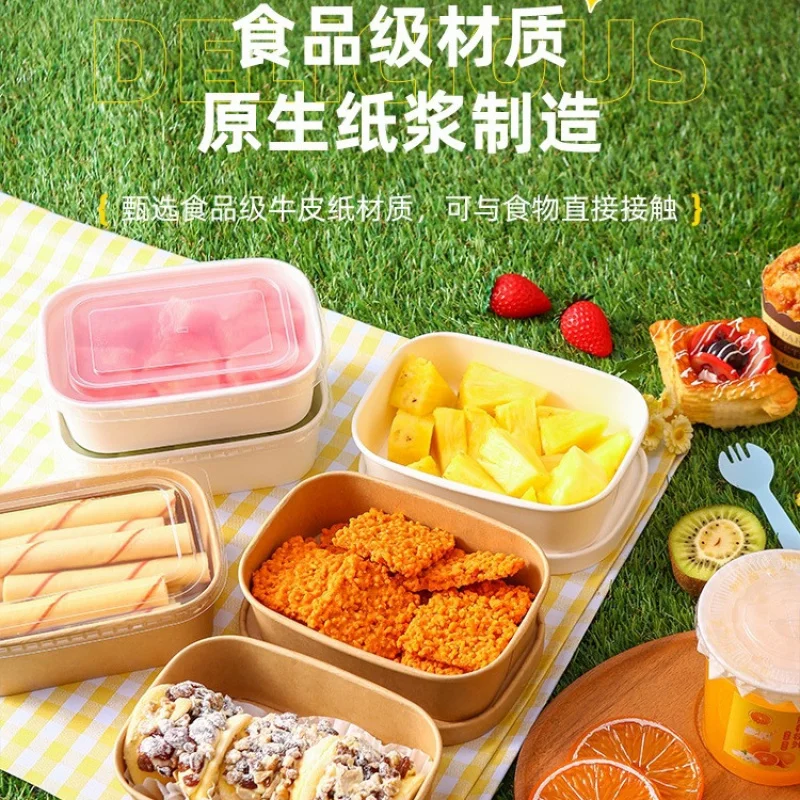 Customized. Spring Outing Picnic Box Disposable Outdoor Fruit Cut to-Go Box Lunch Box Camping Box Fruit Sushi Light Food Bento B