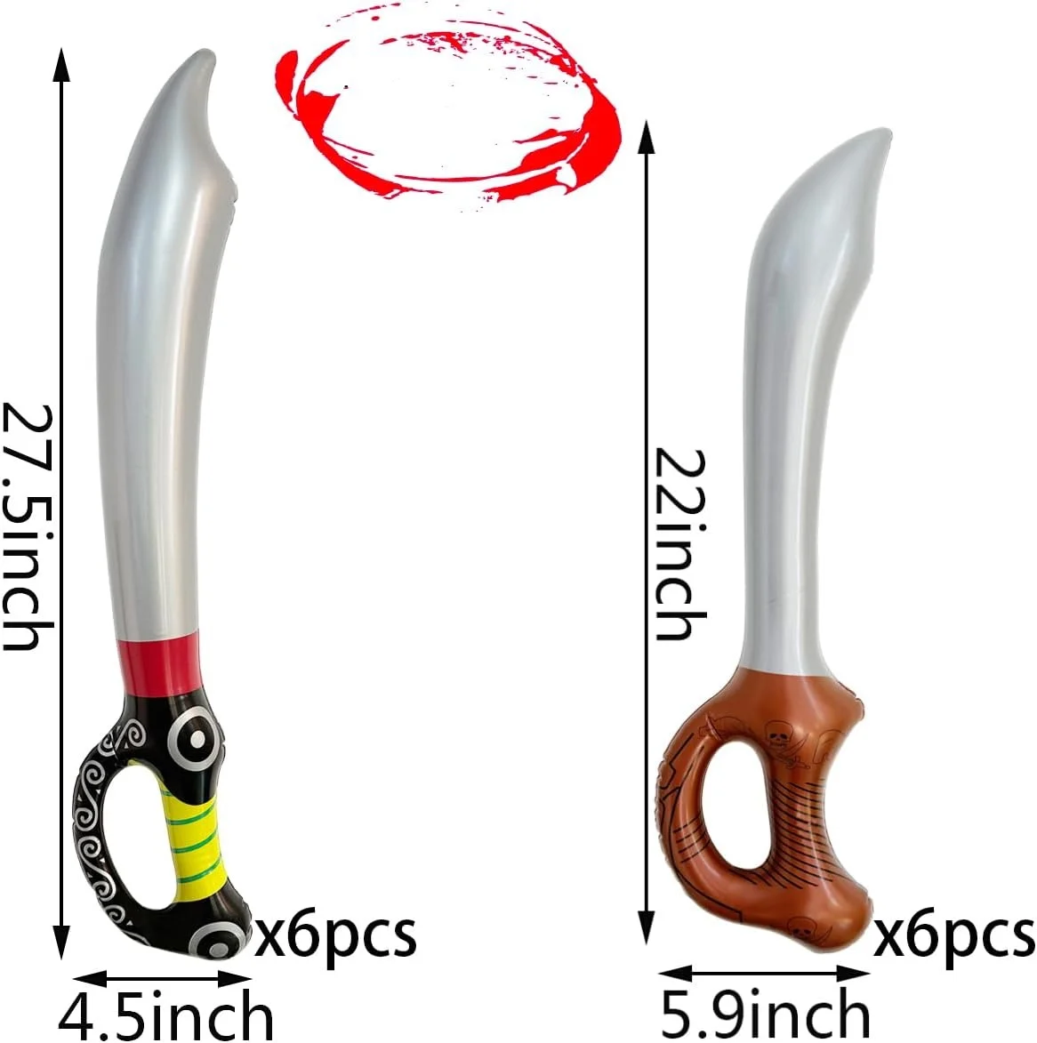 Cuchillos inflables de pirata, espadas, juego de armas inflables para fiesta de cumpleaños, Halloween, Cosplay, accesorios de escenario, juguete de agua para piscina de verano