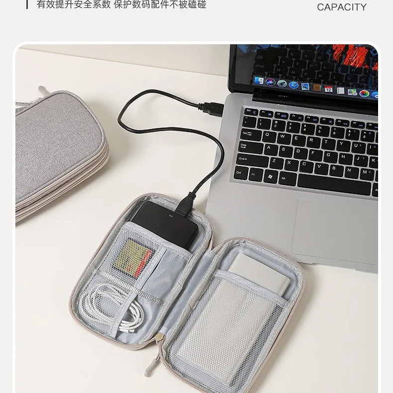 1pc Portable Digital Product Storage Bag USB Data Cable Organizer Headset Charging Treasure Organizer