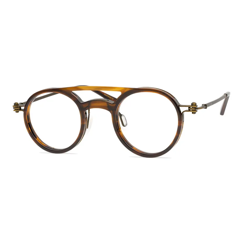 

Japanese Retro Preppy Style High-Quality Plate Frame Handmade Round Frame Popular Glasses Frame Can Be Equipped with Prescription Lenses