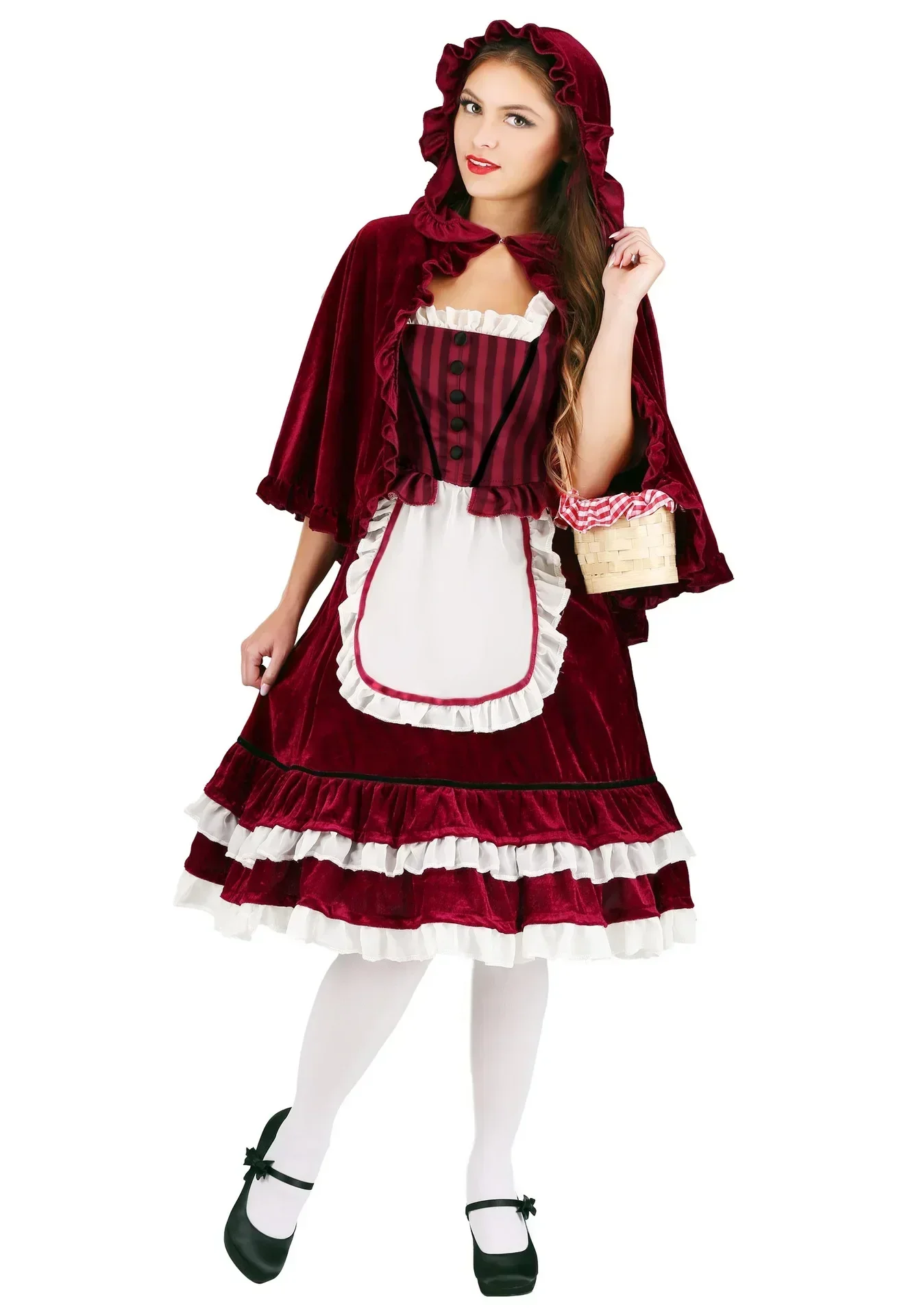 

New Halloween Cosplay Little Red Riding Hood Adult Princess Queen Costume